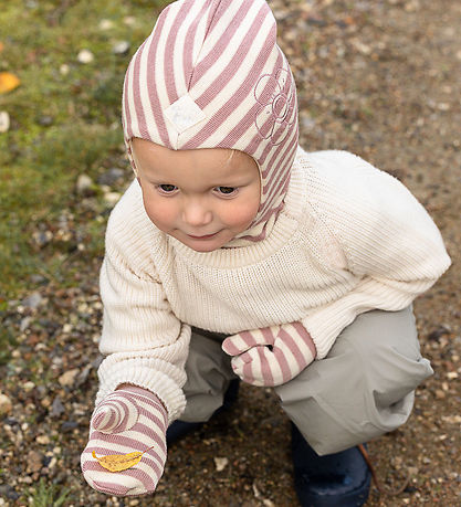 Racing Kids Elefanthue - Uld/Bomuld - 2-lags - Dusty Rose/Ivory