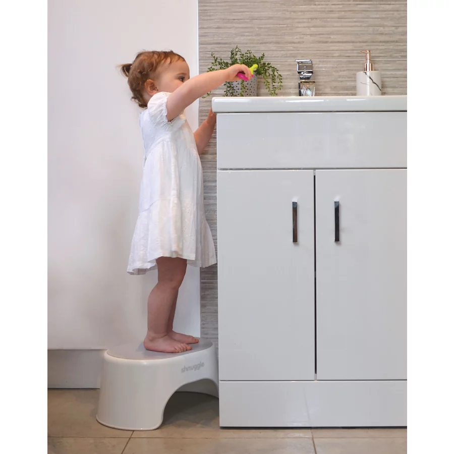 shnuggle® Tritthocker weiß  hellgrau
