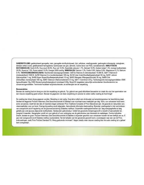 Prins Procare Gewichtscontrole & Diabetes - Hondenvoer