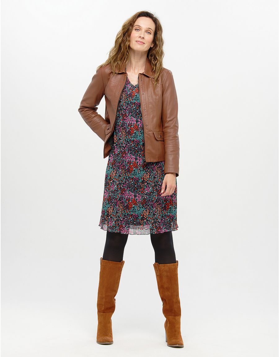 Robe plissée imprimée