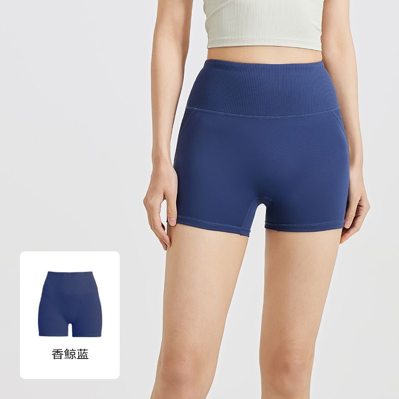 GearGal - Effen yogashort met hoge taille
