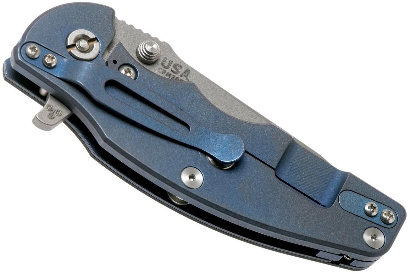 Rick Hinderer Jurassic Slicer Battle Blue Black G10 CPM 20CV zakmes