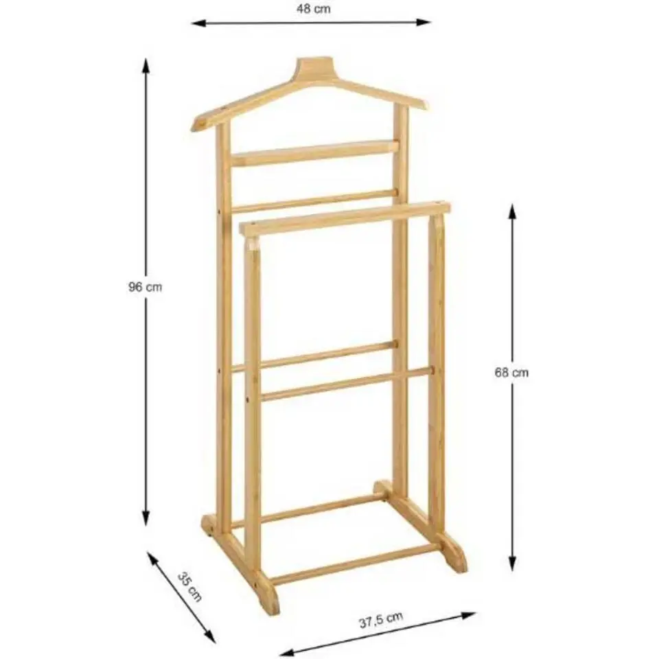 Haku Kledingrek met broekenhanger - Bamboe-design