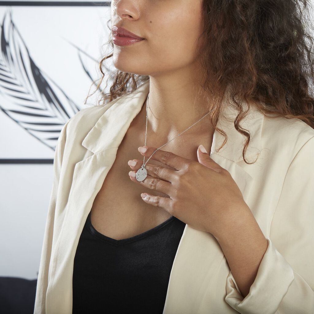 Collier Astr Argent Oxydes De Zirconium
