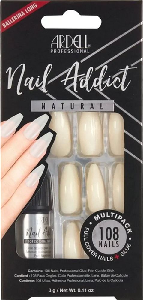 ARDELL Nail Addict Natural Multipack Ballerina Long 108 Stk