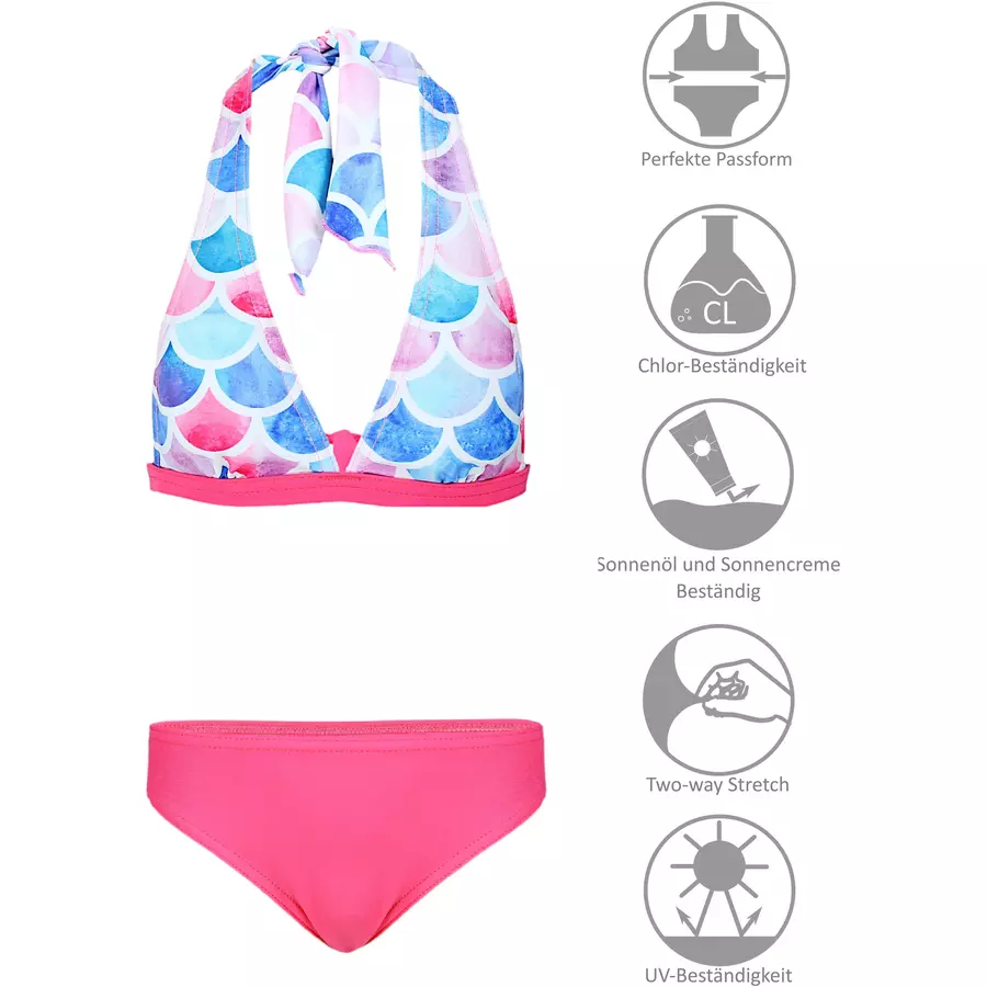 Aquarti Mädchen Bikini Set Zweiteilig Bikinislip Bustier rosapink