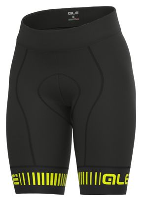 Cuissard Femme Sans Bretelle Alé Strada Noir/Jaune Fluo