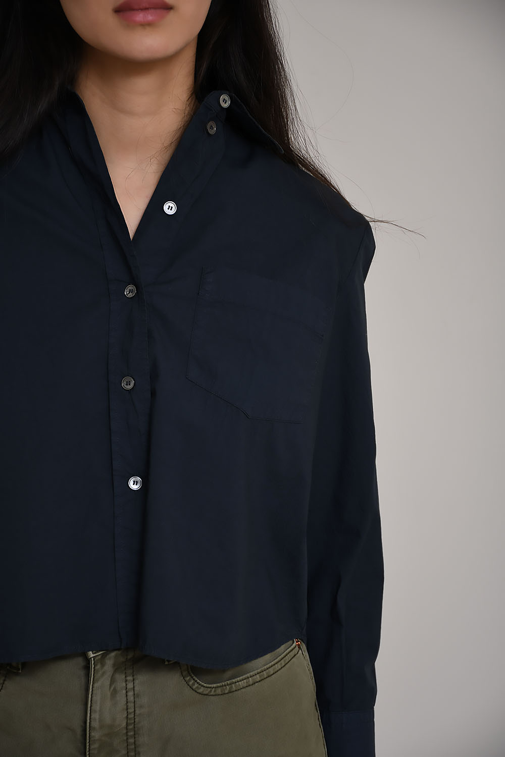 Mia cotton cropped shirt