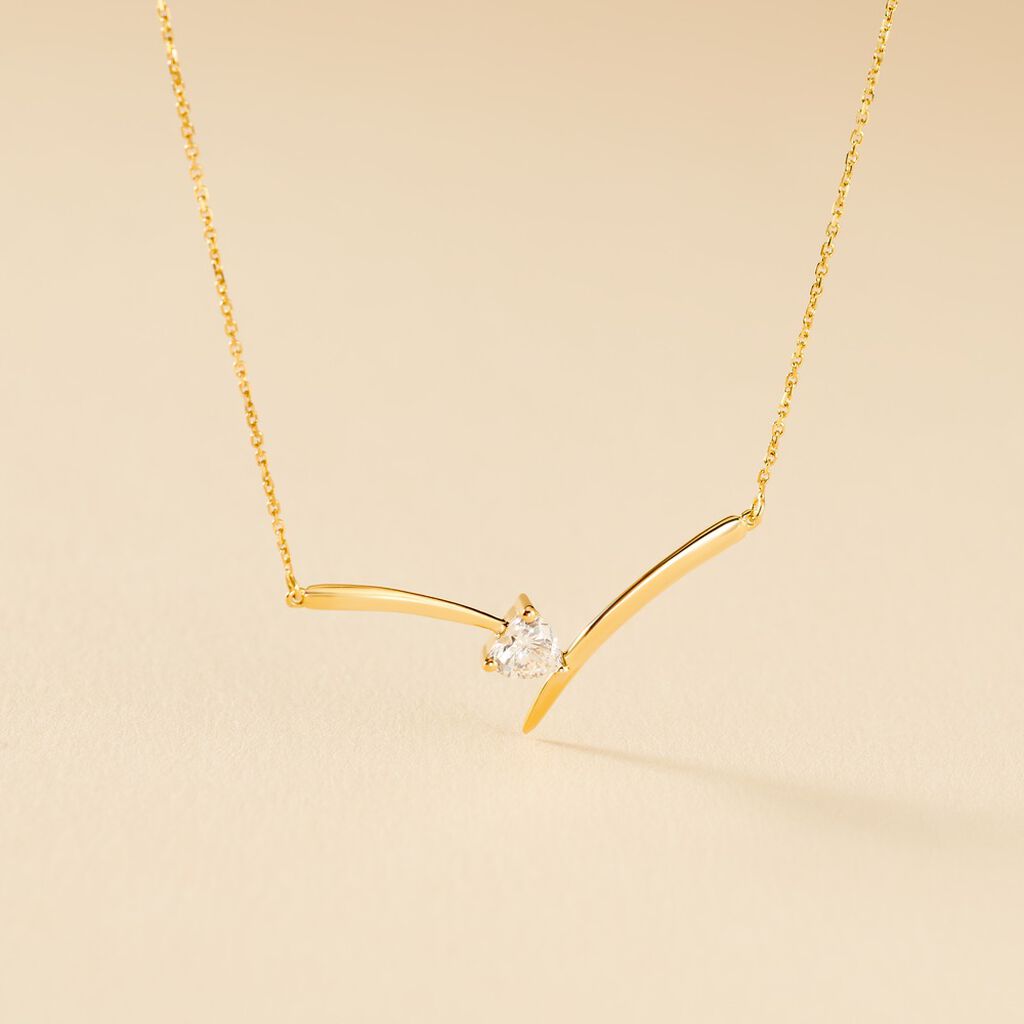 Collier Valeriana Or Jaune Oxyde De Zirconium