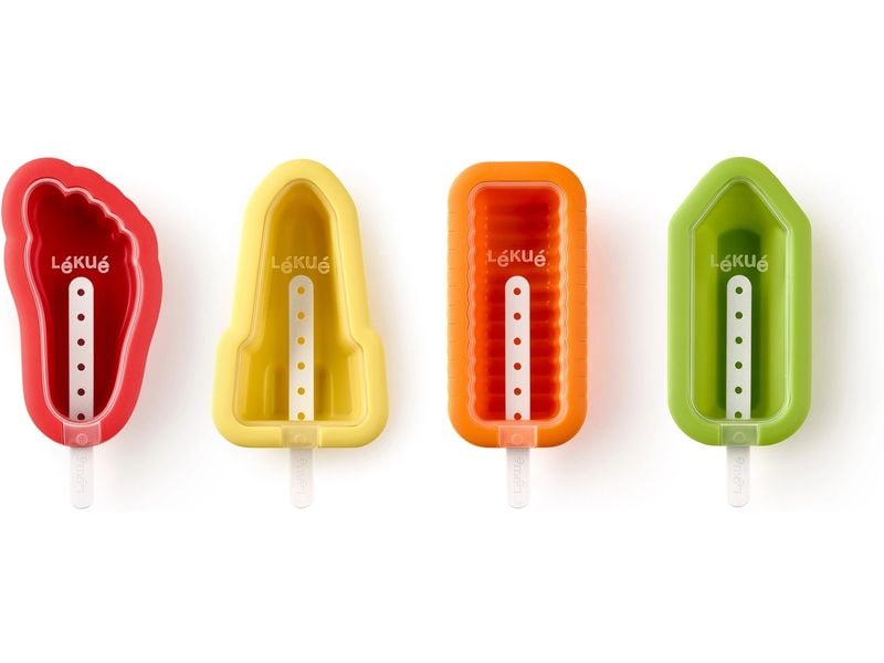 Lékué Glaceform Fun, Silikon, 4er Set Set zur Herstellung von hausgemachtem Eis