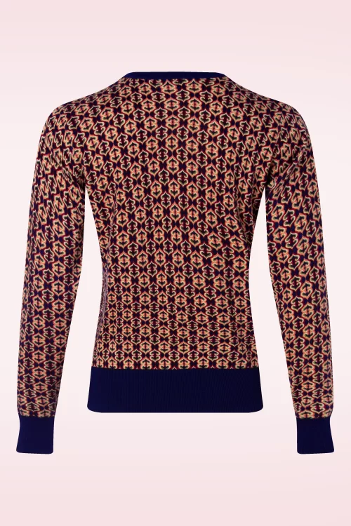 King Louie Ripley Roundneck cardigan in avondblauw