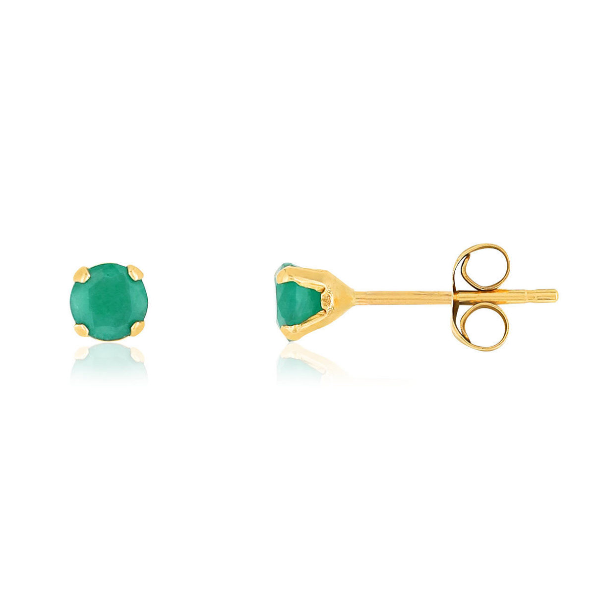 Boucles d'oreilles or 750 jaune émeraudes