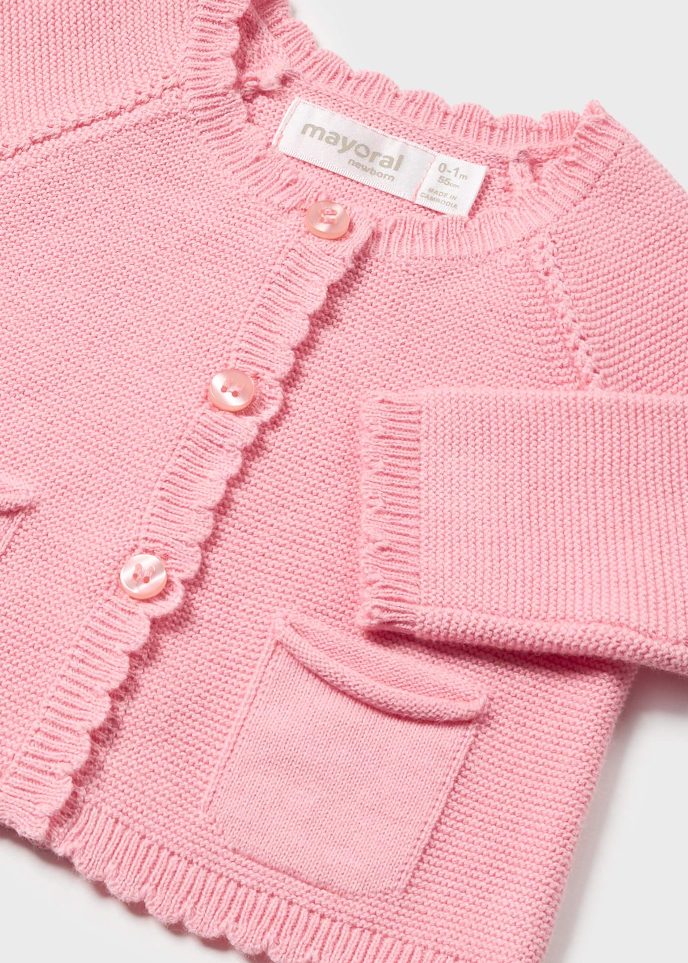 Rebeca tricot Better Cotton recém-nascido branco