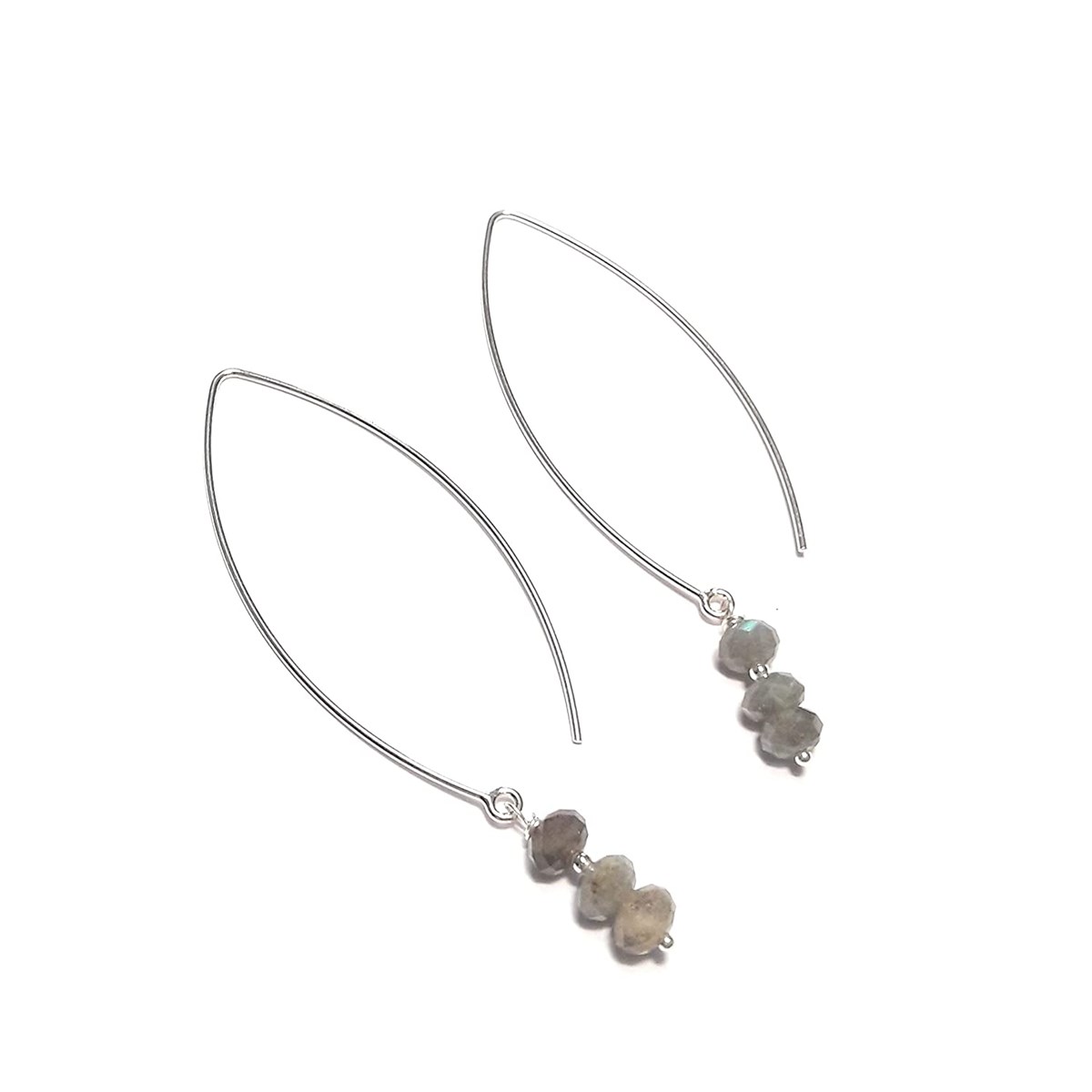Boucles D'Oreilles  Labradorite Argent 925
