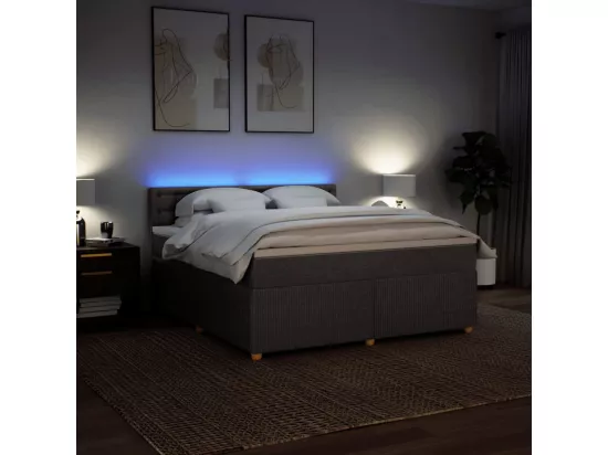 Sommier à lattes de lit avec matelas Taupe 180x200 cm Tissu