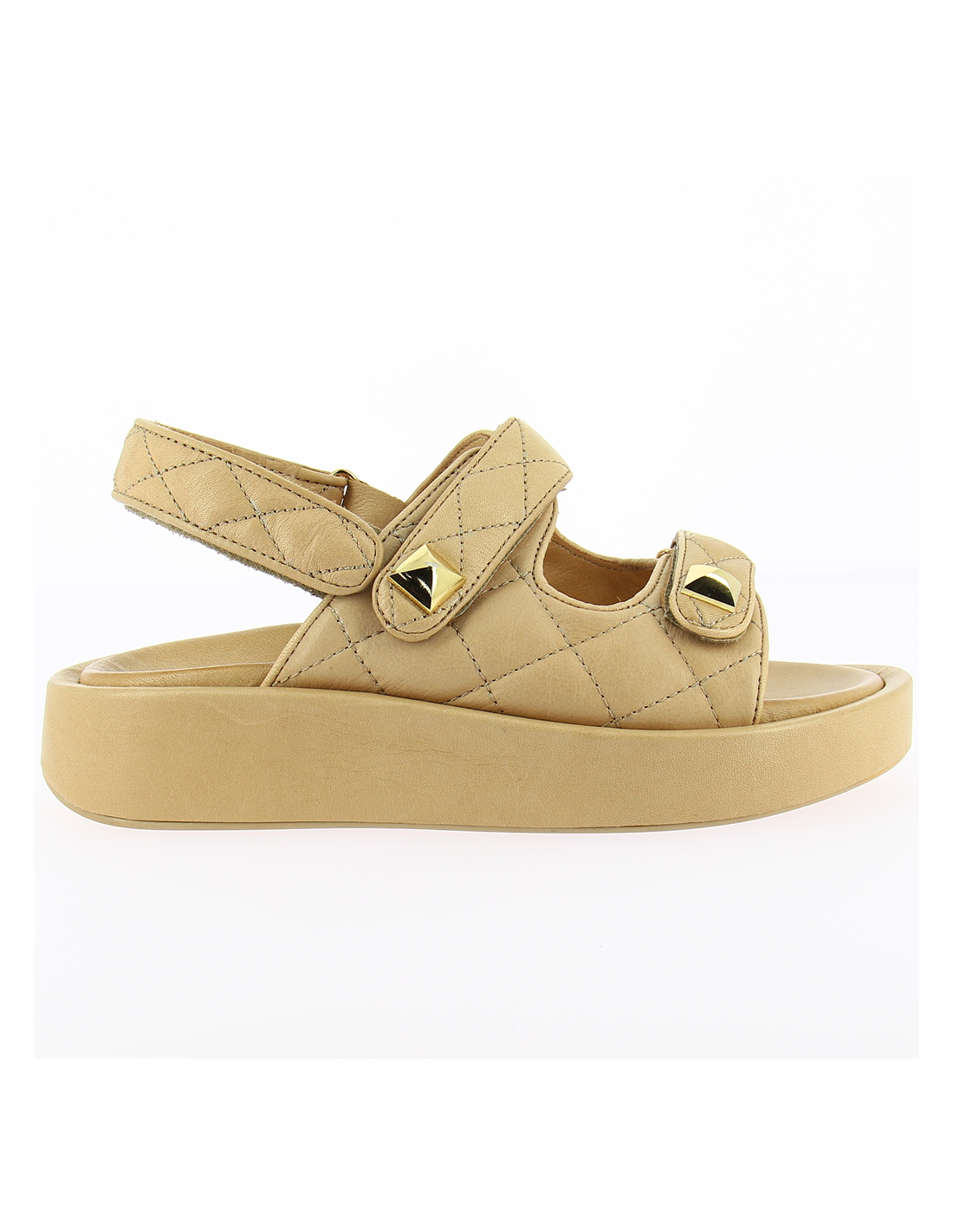 mosaic Sandales compensées Femme Saleccia cuir beige