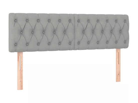 Sommier tapissier et matelas et LED Gris clair 140x190 cm Tissu
