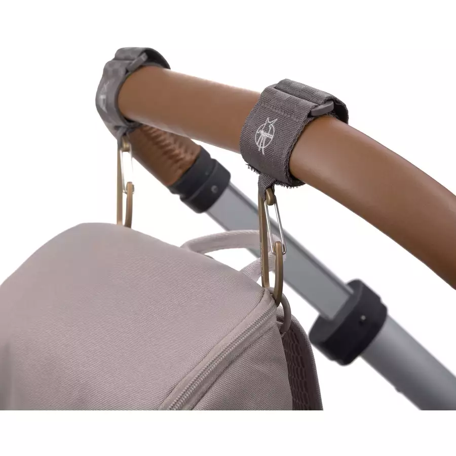 LÄSSIG Kinderwagenhaken 2er Set Karabiner anthracite
