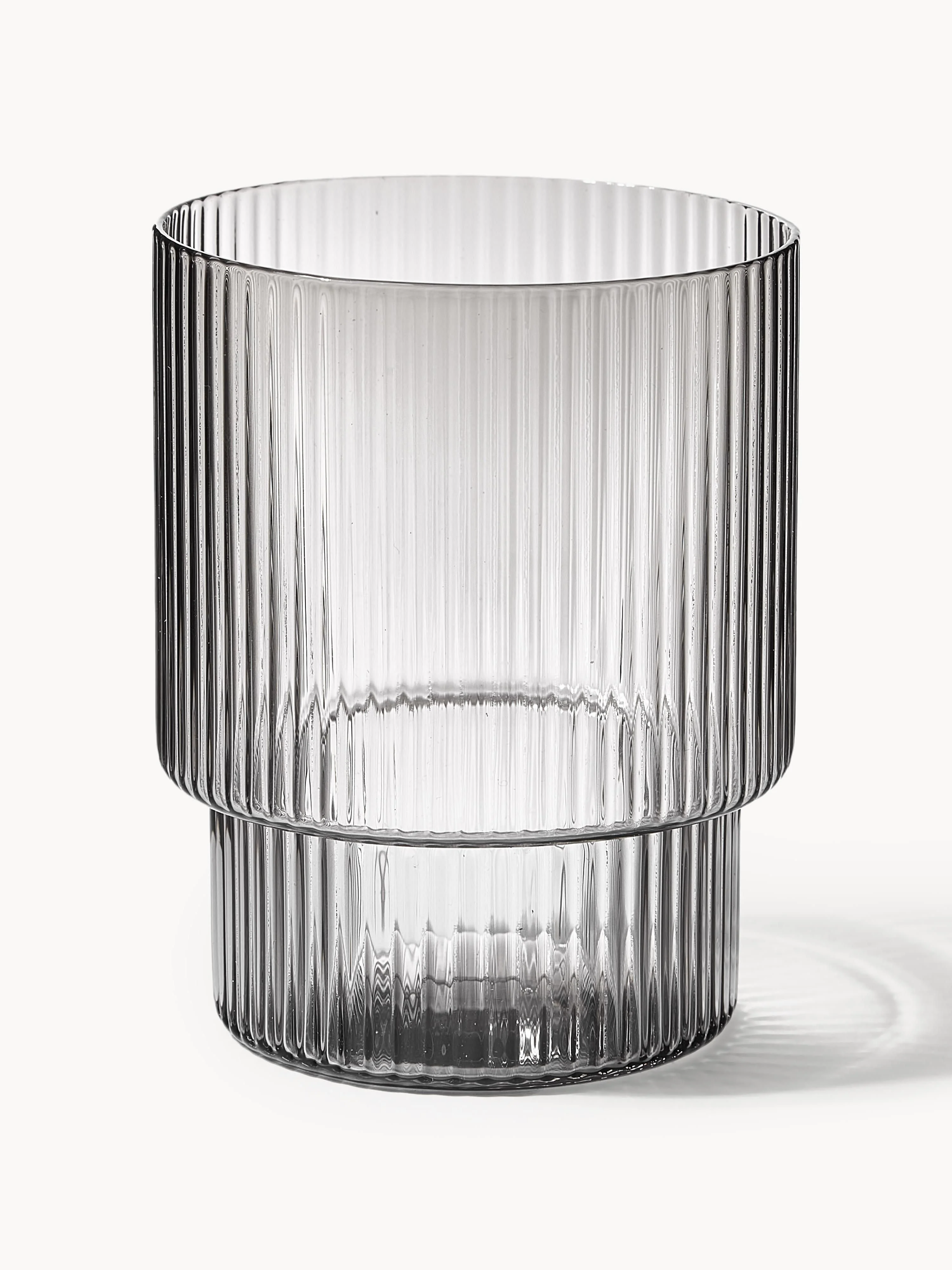 Mondgeblazen tumblers Ripple met groefreliëf, 4-delig