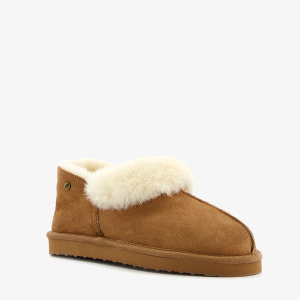 Hush Puppies suede dames pantoffels beige