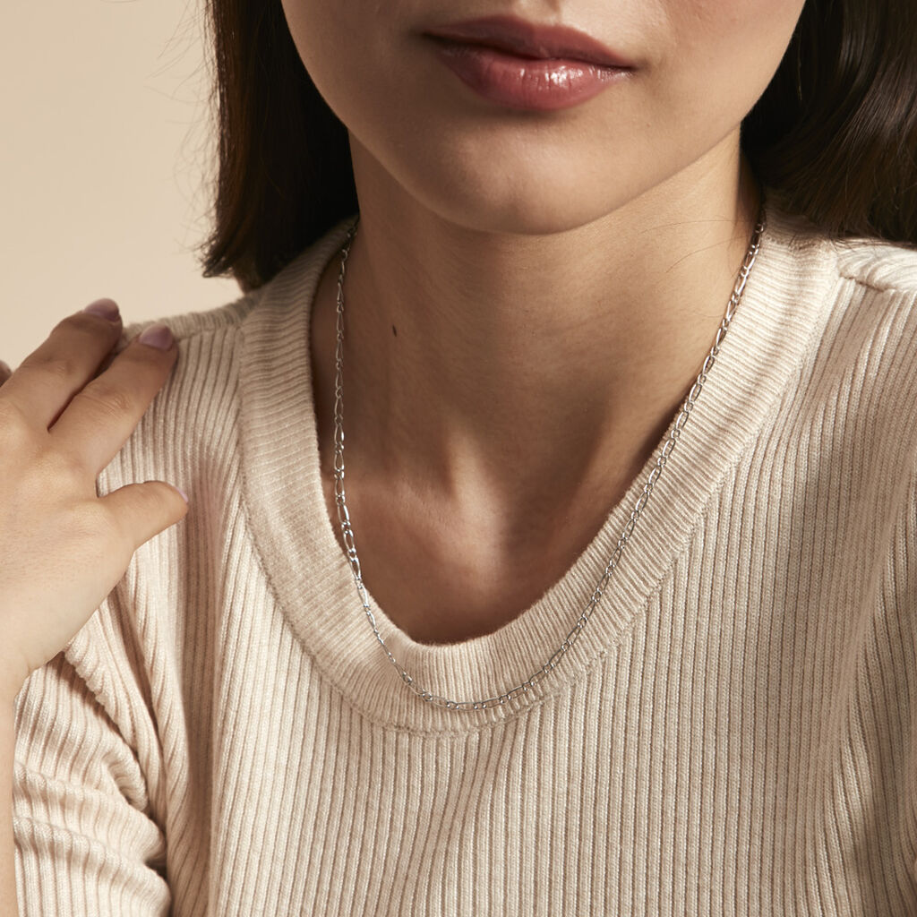 Chaîne Ita Maille Alternée 1/1 Or Blanc