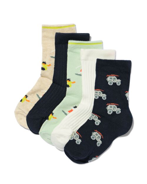 5 paires de chaussettes enfant avec du coton - surf gris chiné