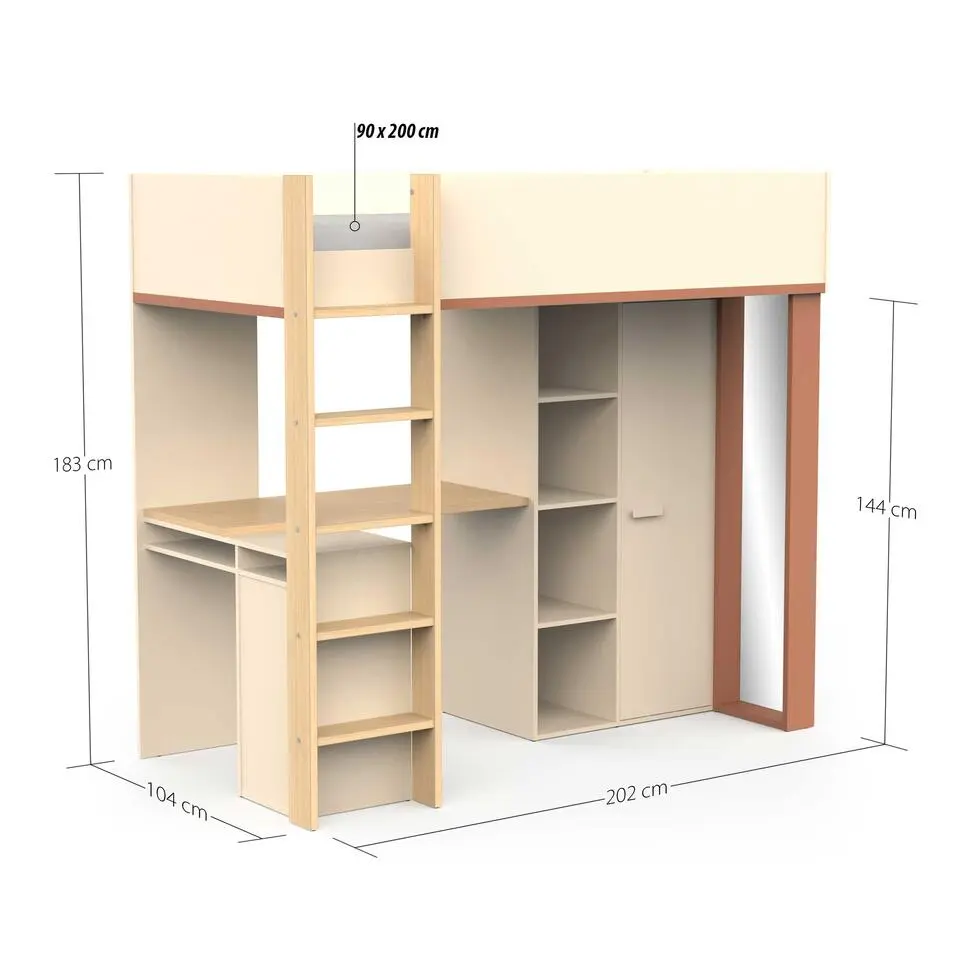 CALICOSY - Hoogslaper CAMILLIA - 104,1x205,9x183 cm