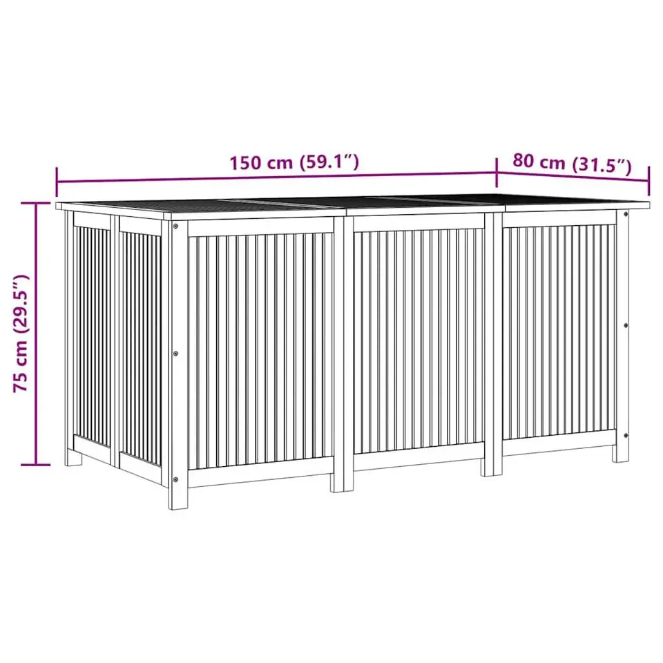 vidaXL - Tuinbox - Bruin - Acaciahout - 150 x 80 x 75 cm
