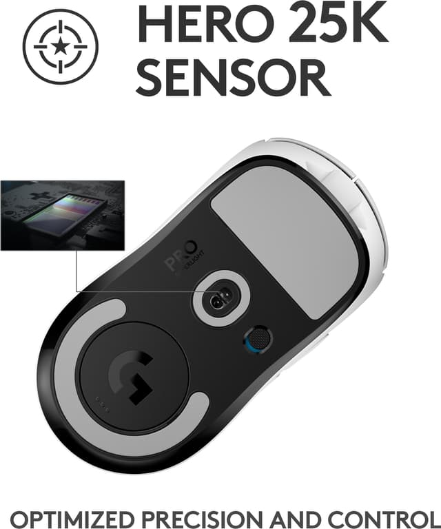 Logitech G Pro X Superlight trådløs gaming mus (hvid)