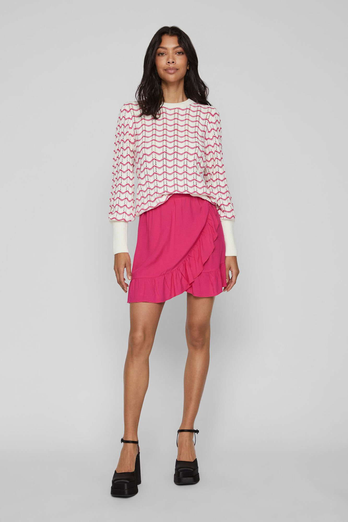 Camisa de malha perfurada - Rosa