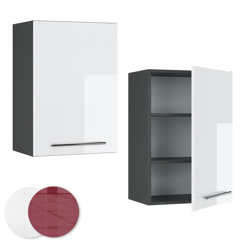 VICCO Hängeschrank 50 cm Weiß Hochglanz Küchenschrank Hängeschrank Küchenzeile Fame-Line