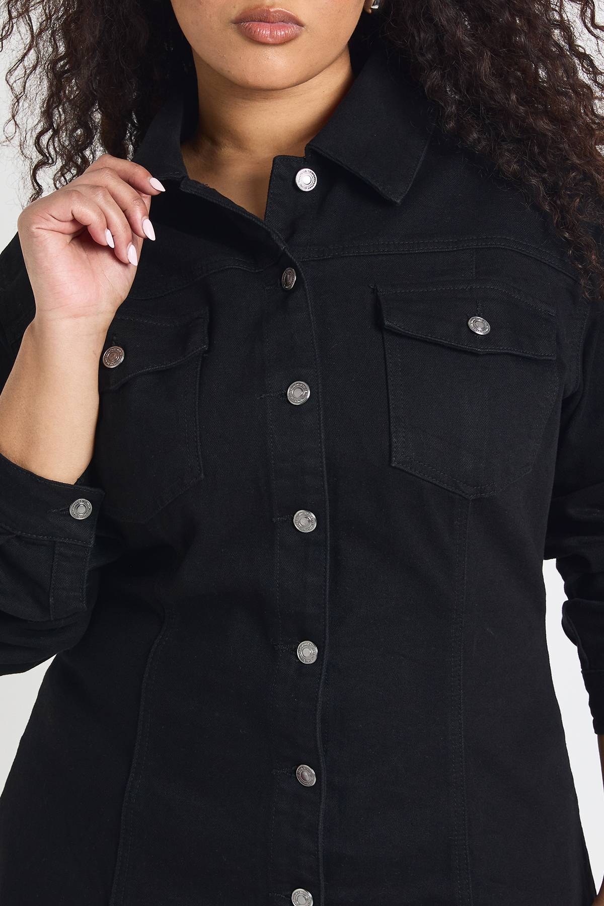 boohoo Robe Chemise en Denim Grande Taille