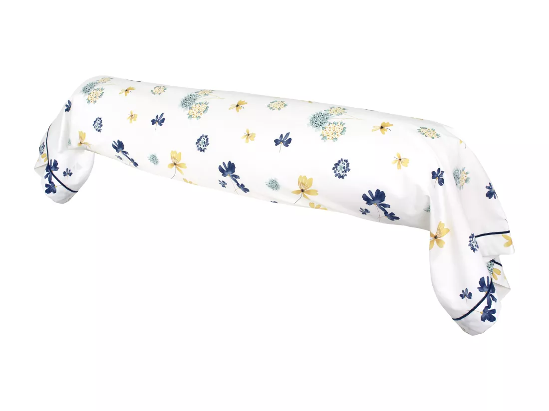 Taie de traversin 140x43 cm Percale pur coton PETITE FOLIE Bleu