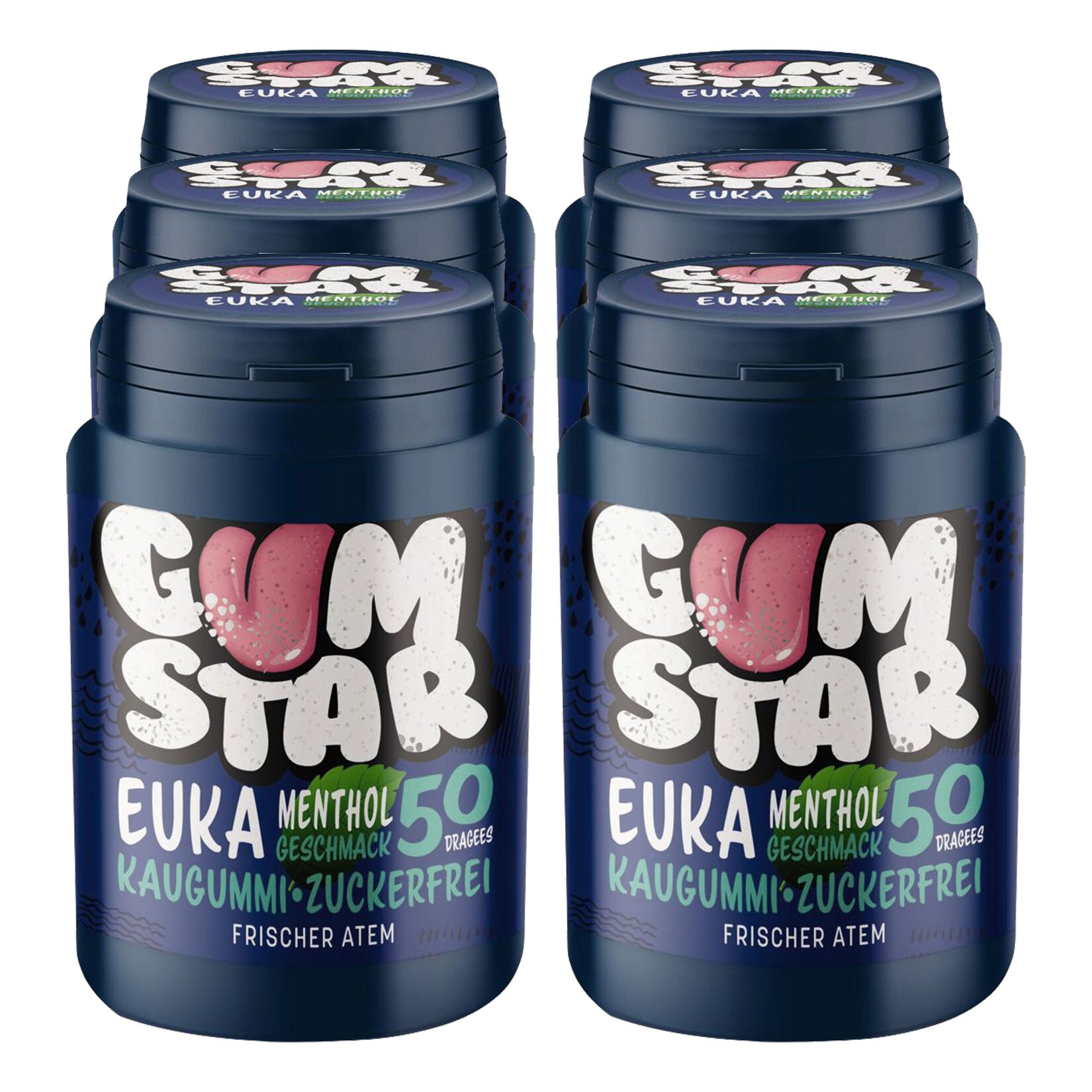 Gumstar Euka Menthol Kaugummi 50 Stück, 6er Pack