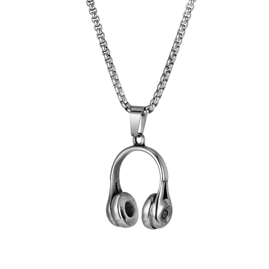 Prushia - Hoofdtelefoon RVS hanger / ketting / set