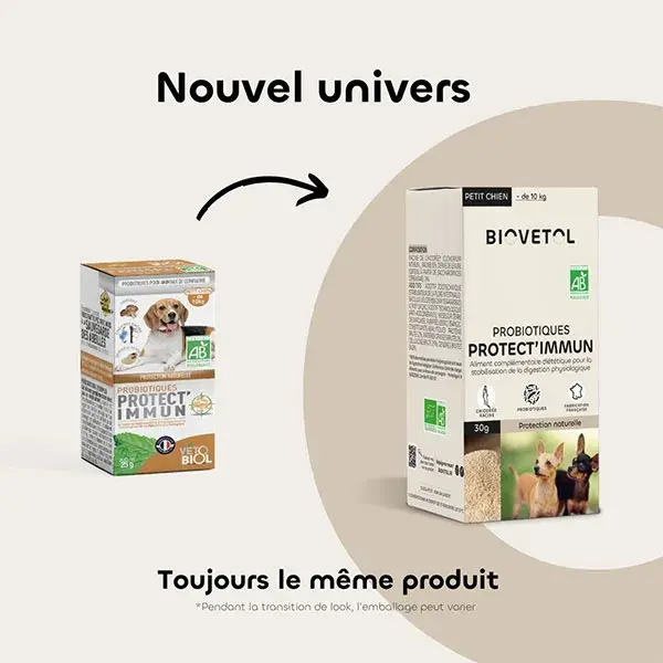 Biovetol - Suplemento Orgânico Protect'Immun em Pó para Cães de Pequeno Porte <10kg - 30g