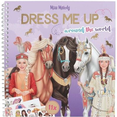 Miss Melody Dress Me Up Klistremerkebok Around The World