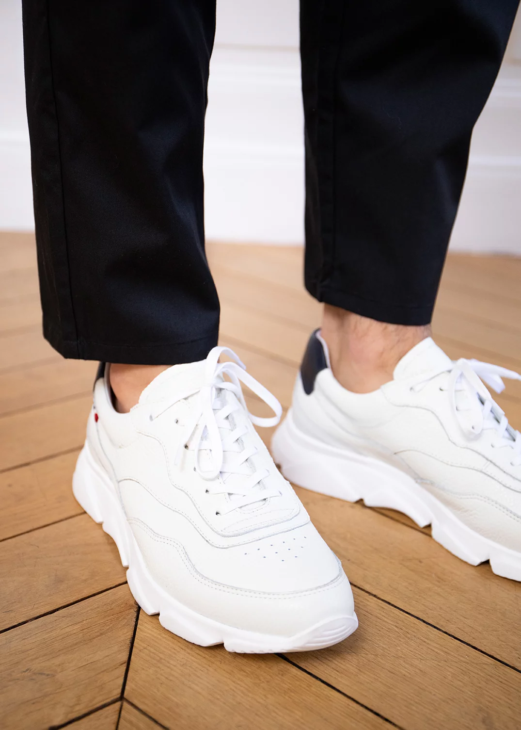 BASKET RINO CUIR BLANC