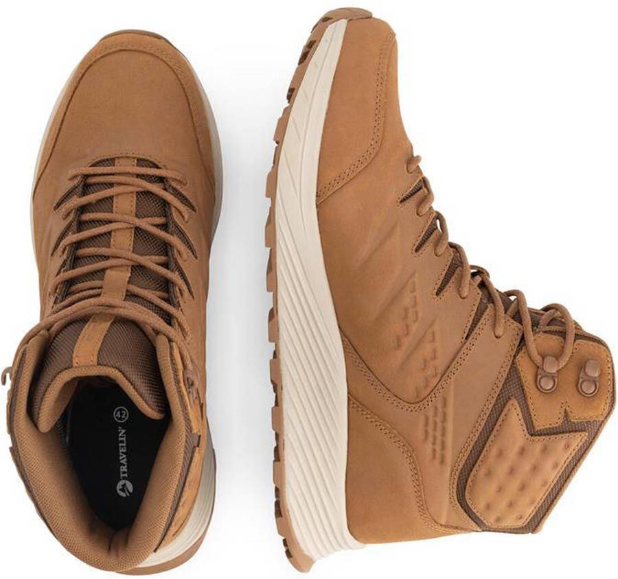 Travelin ' Hirtshals Heren Halfhoge wandelschoenen Waterdicht Cognac