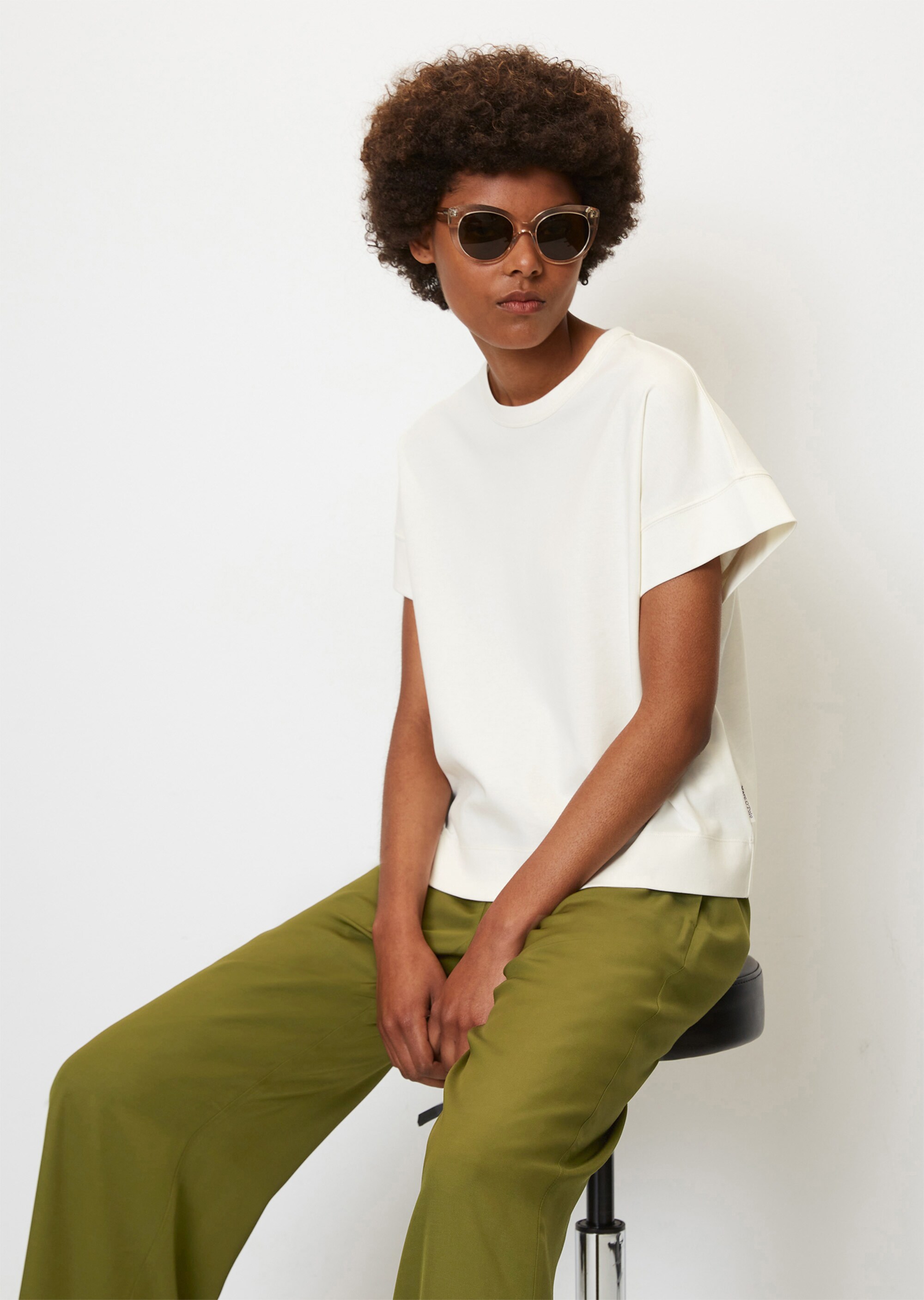 Kurzarm-T-Shirt regularaus Interlock-Jersey