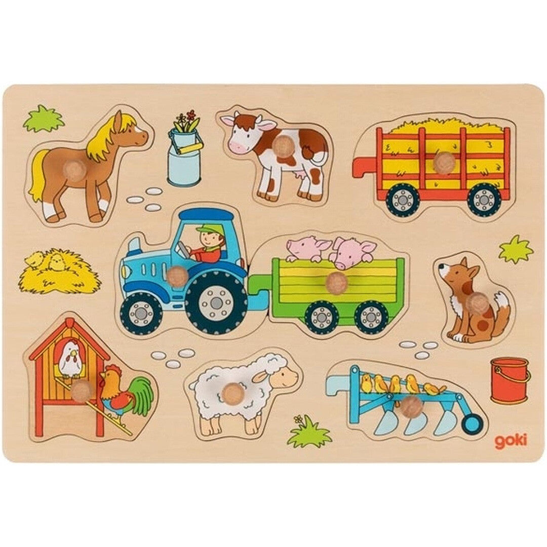 Goki knoppuzzel boerderij - 9st