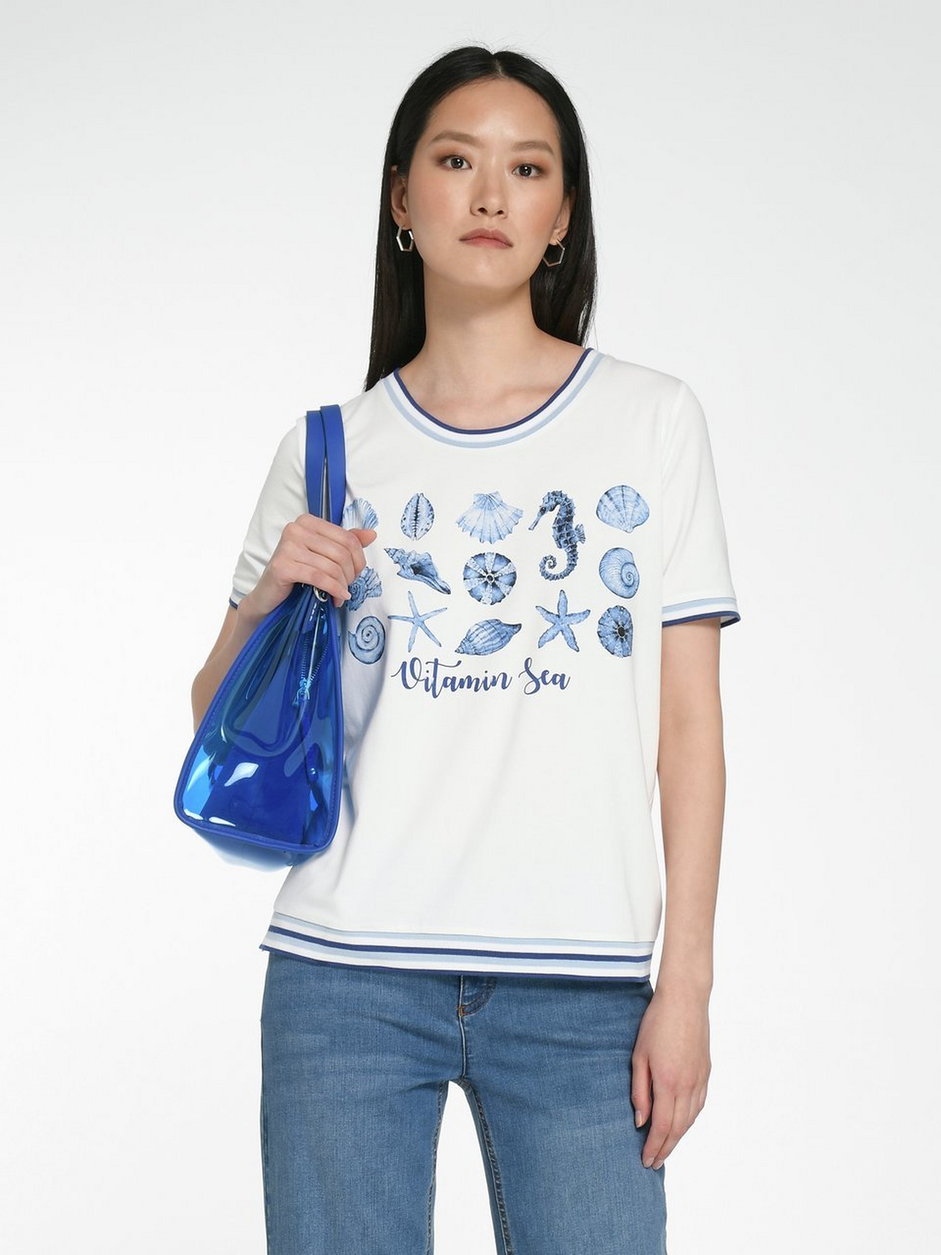 Rundhals-Shirt mit 1/2-Arm