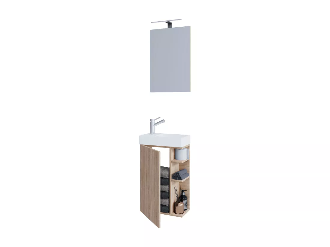 2-pièces lavabo meuble de salle de bains Lumia miroir