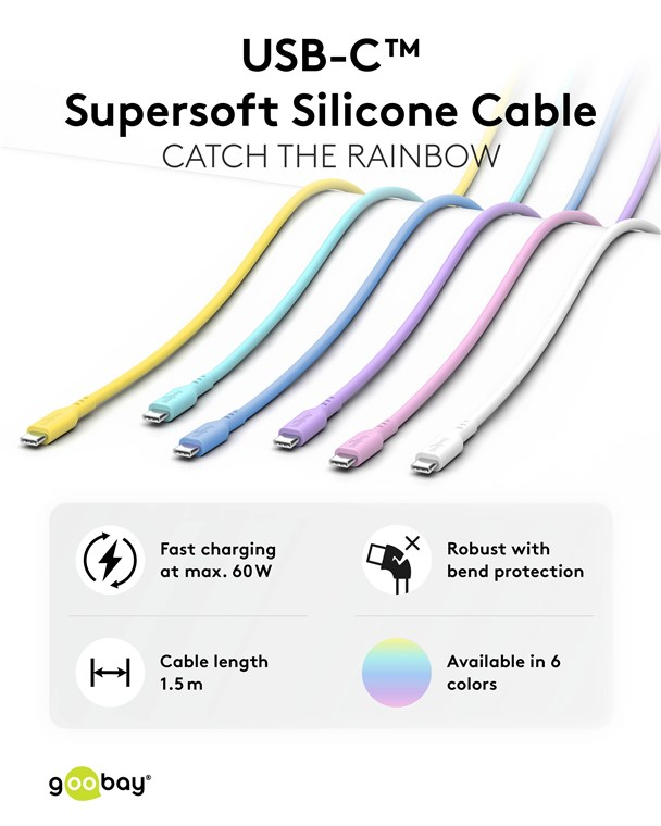 (1.5 m) 60W USB C auf USB C Silikon Ladekabel Fast Charge Datenkabel (77745) - Lila