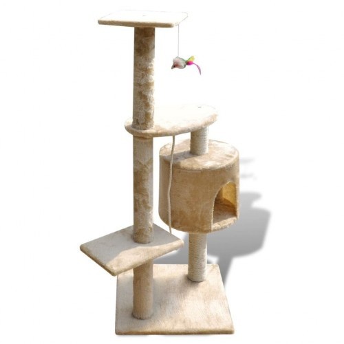 Poste arranhador bege para gatos