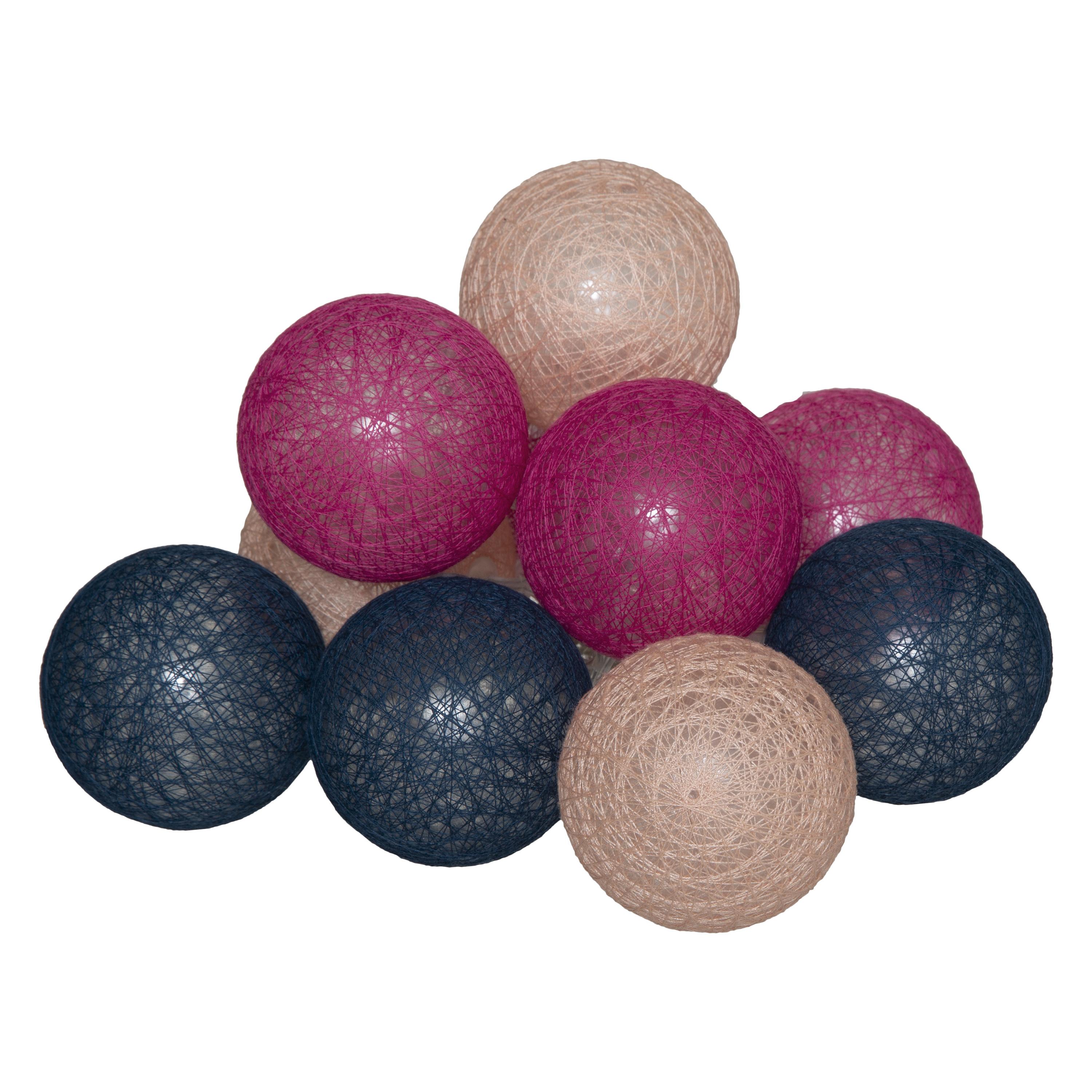 GUIRLANDE LED PILE 10 BOULES SORBET D.6CM