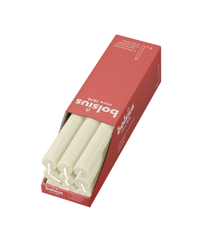 Bolsius Rustieke Tafelkaars 270/23 Soft Pearl (9 stuks)