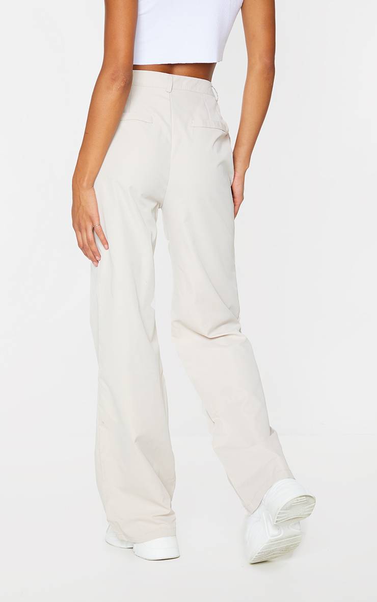 Gris Pierre Pantalon Droit En Peau De Pêche