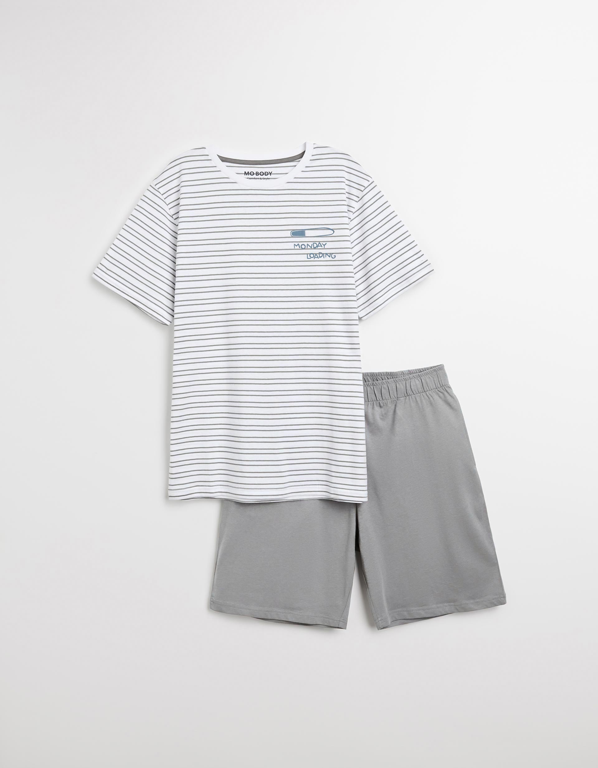 Pijama Riscas, Homem, Branco