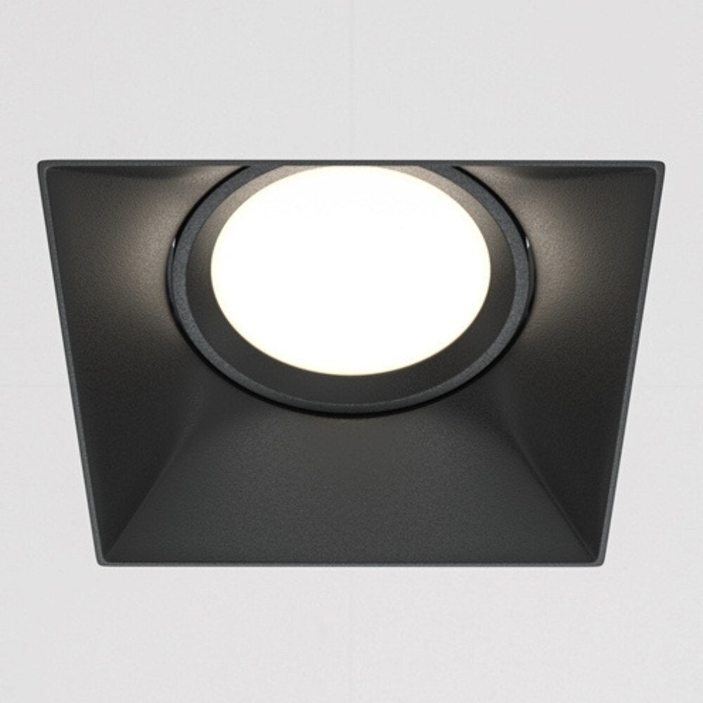 Dot inbouwplafondlamp in zwart, GU10, vierkant